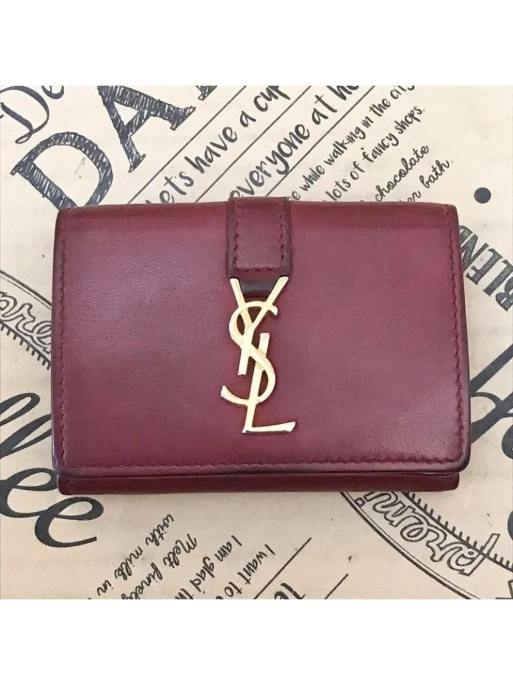 ★SOLD★ Saint Laurent Yves Trifold Wallet YSL Compact Billfold Leather - Picture 3 of 16